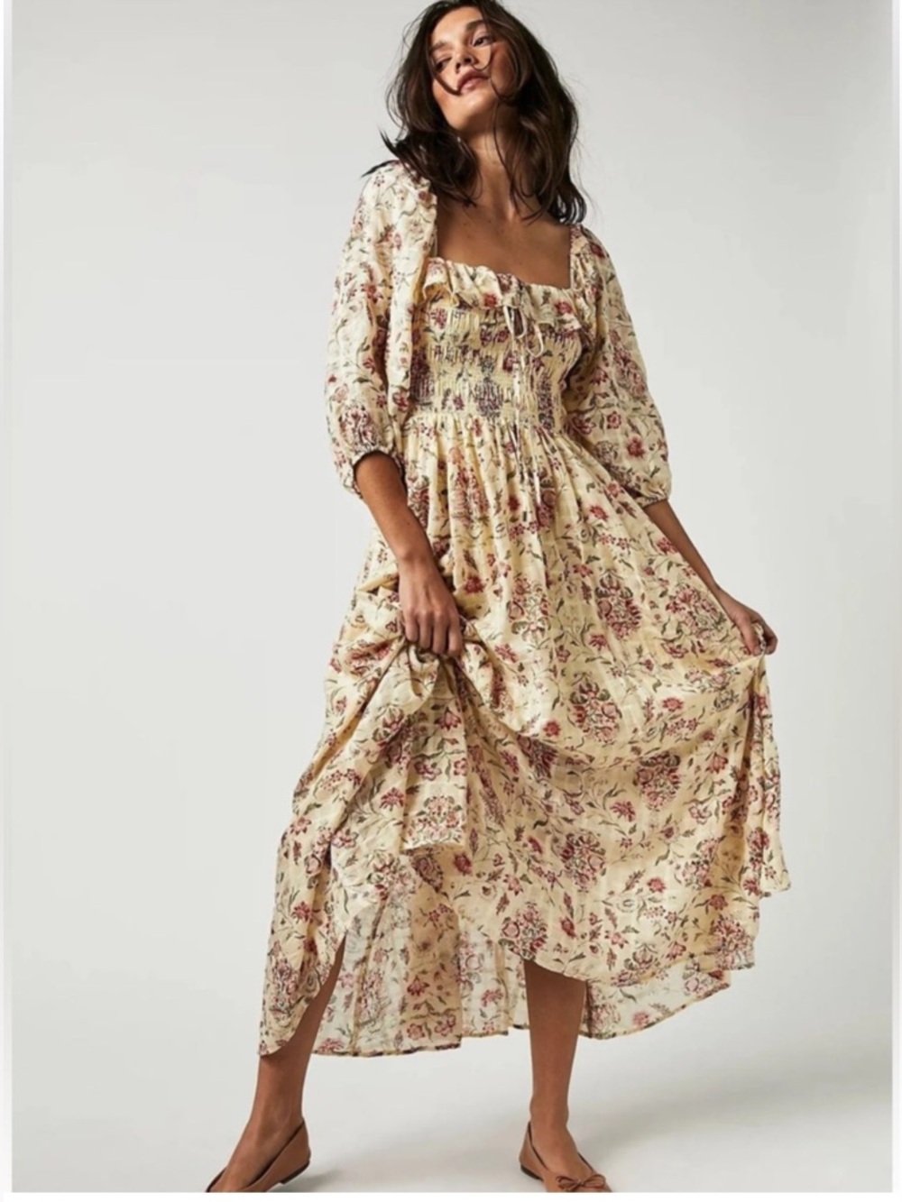NWT Free People Oasis Floral Cream Dress